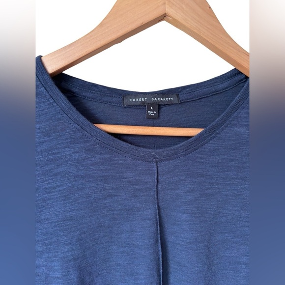 Robert Barakett Copperfield Short Sleeve Pin Tuck Crew Neck T Shirt Navy Size L - Picture 4 of 10